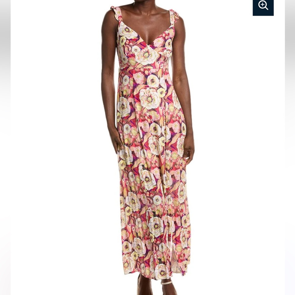 ANNA KAY CLEA MAXI DRESS Womens Medium Floral Ruffle Straps